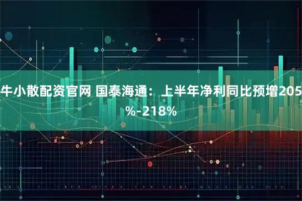 牛小散配资官网 国泰海通：上半年净利同比预增205%-218%
