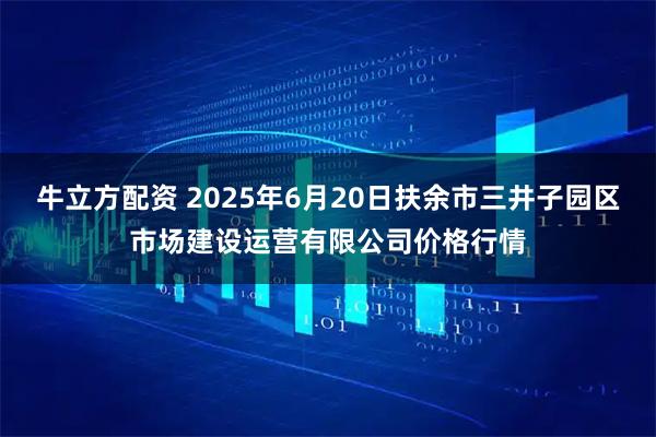 牛立方配资 2025年6月20日扶余市三井子园区市场建设运营有限公司价格行情